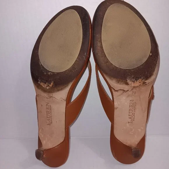 LAUREN RALPH LAUREN FRANCESA HEEL SANDALS LAUREN TAN - Picture 3 of 11
